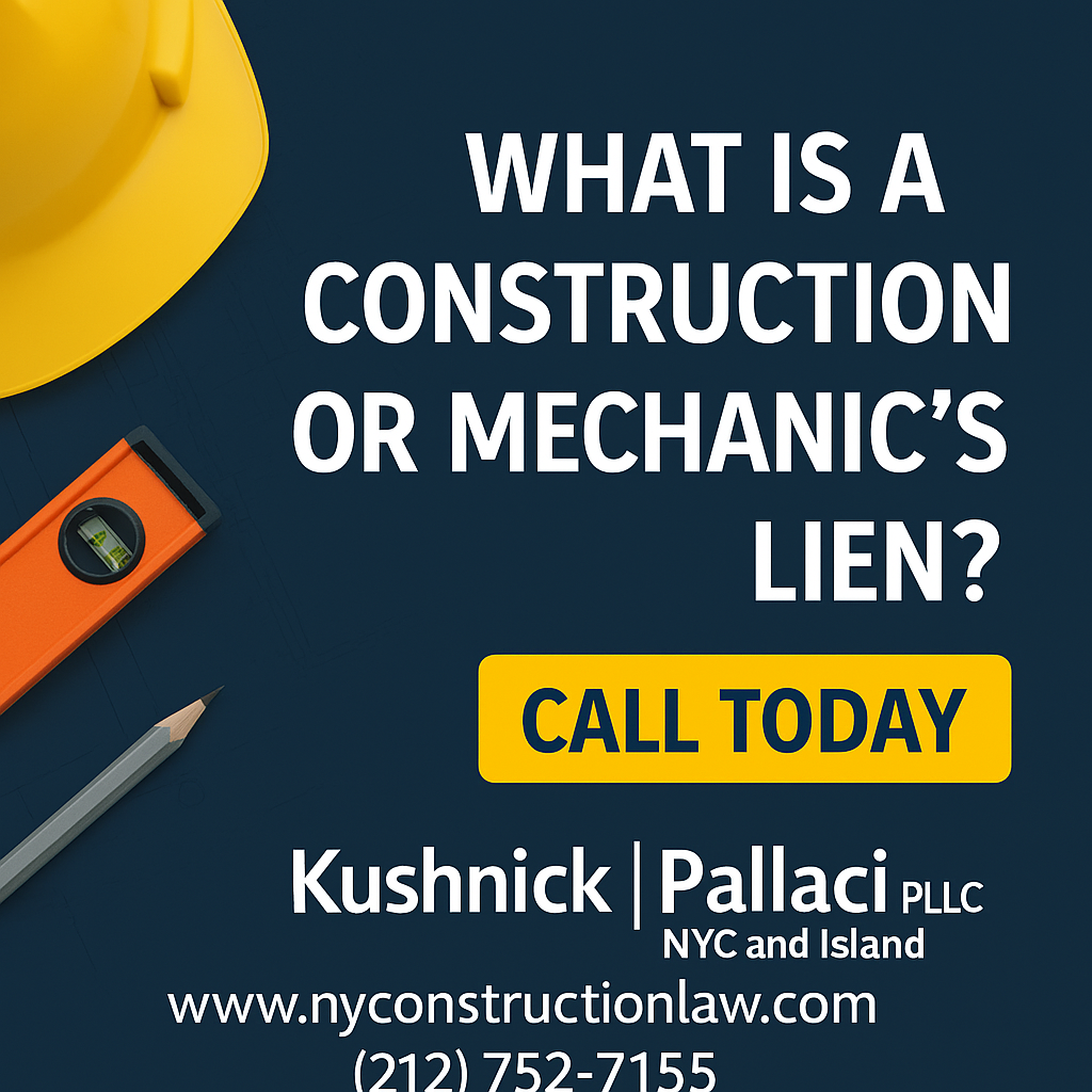 Explaining what a mechanic’s lien is – Kushnick Pallaci PLLC construction attorneys NYC and Long Island