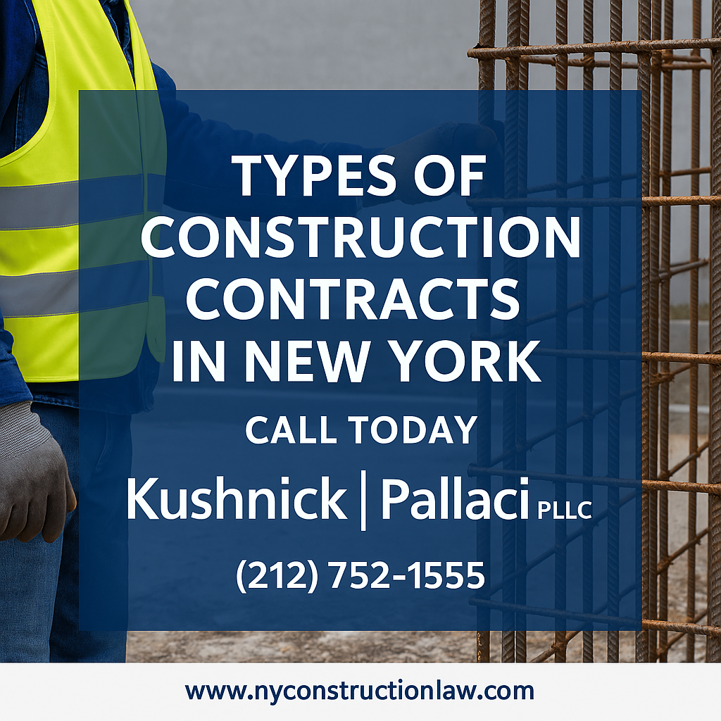 Construction contract types explained by Kushnick Pallaci PLLC, New York construction attorneys